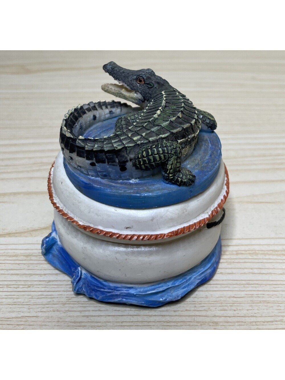 Alligator Trinket Box Vintage 2 Piece